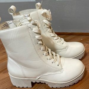 Off White/ Cream High Top Boots